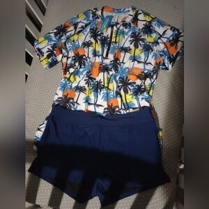 Tropical Print Women's Swim Set 1X